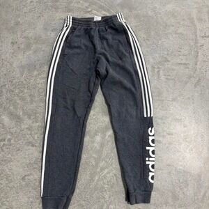 Adidas Black Sweatpants Size S White Stripes Logo Athletic Track Pants